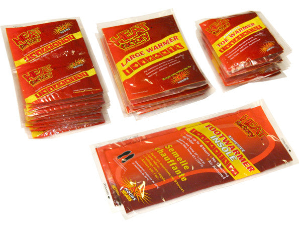 Assortment of Warmers, Handwarmers, Toewarmers, Large Body Warmers & Footwarmer Insoles
