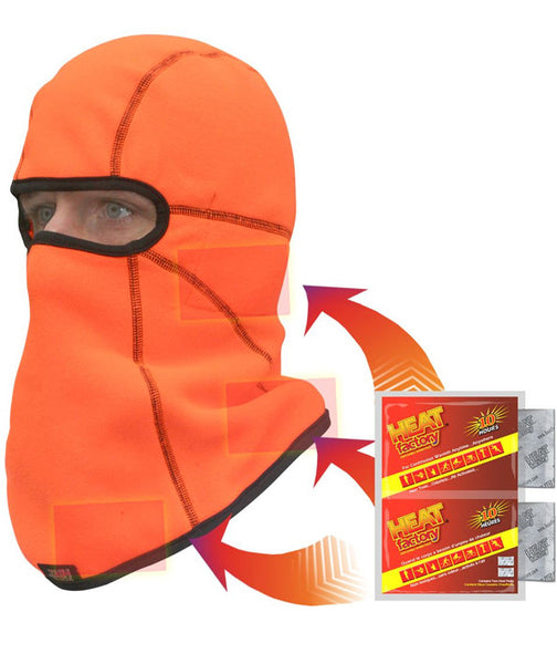 Heat Factory took the traditional balaclava design and added pockets over the ears, chest and back of the neck to accommodate Heat Factory Warmers. One pair Heat Factory handwarmers included.  Made in USA