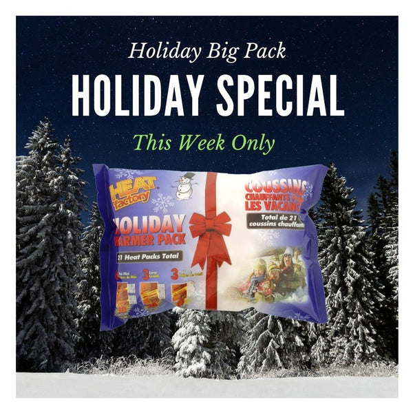 Heat Factory Warmer Gift pack of 6 pairs of Hand Warmers, 3 Large Body Warmers, and 3 pairs of Toe Warmers