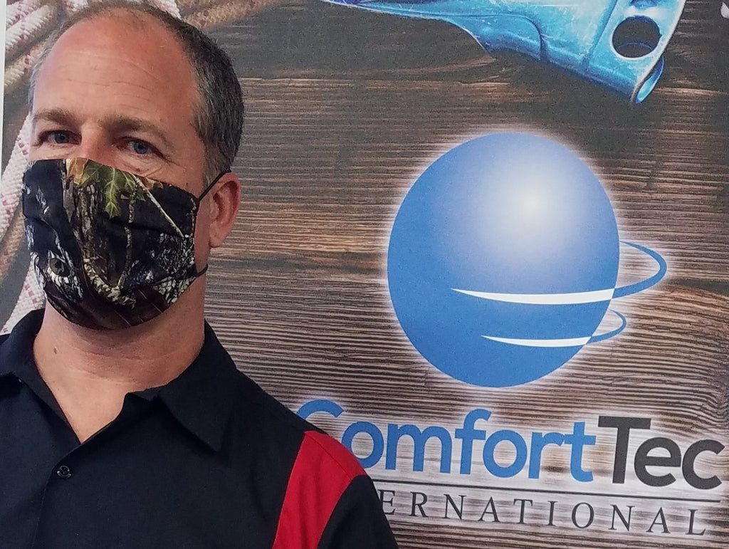 Hand sewn Mossy Oak Fabric Face Masks. Extra long drawstring fits and locks behind head. Eliminates pressure on ears. Washable and reusable Made in USA Package of 3 Masks