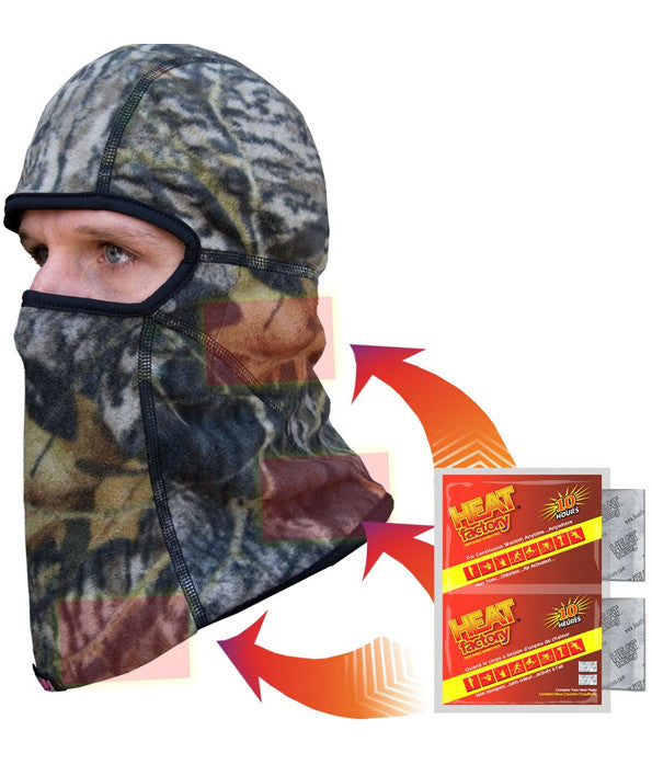 Heat Factory took the traditional balaclava design and added pockets over the ears, chest and back of the neck to accommodate Heat Factory Warmers. One pair Heat Factory handwarmers included.  Made in USA