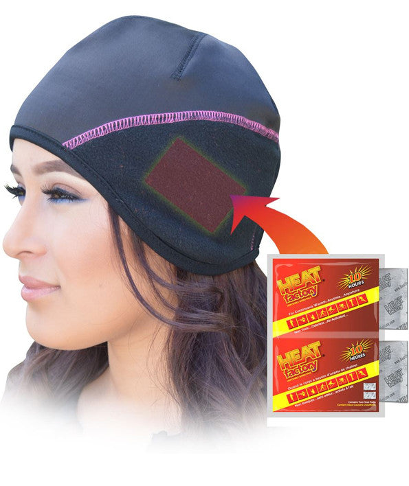 The Heat Factory Contour Beanie is a uniquely warm and comfortable head wear design that fits slimly on the head, making it perfect for Winter and cold weather use. The top of the beanie is covered in soft, insulating fleece. You’ll stay extra warm with the two pockets located over each ear that hold Heat Factory Warmers